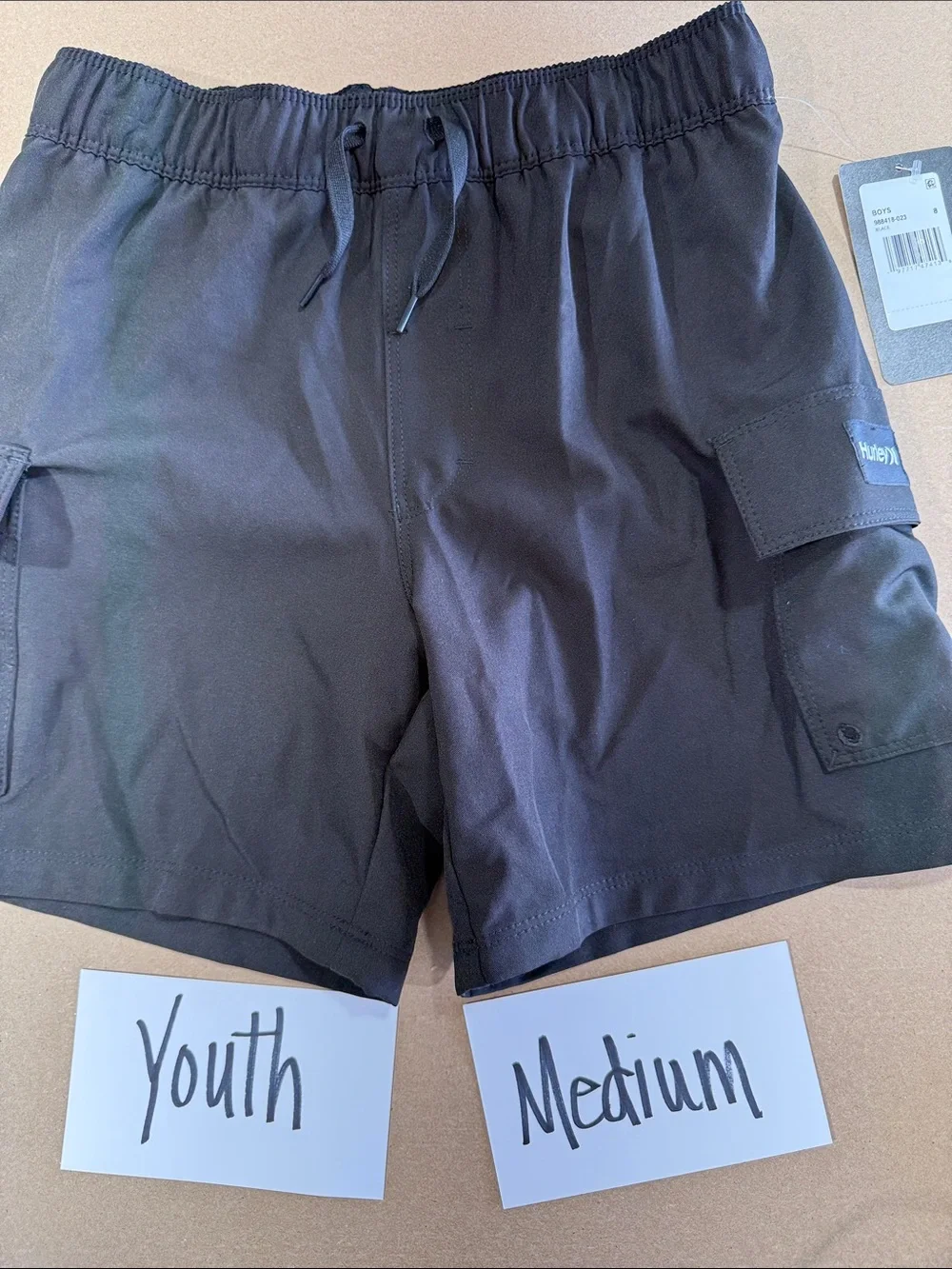 Hurley Black Men's Cargo Swim Shorts